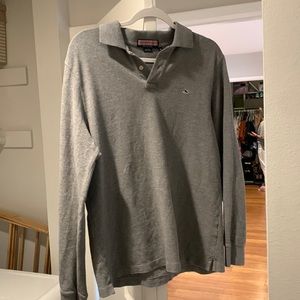 Vineyard Vines LS Polo gray size Medium